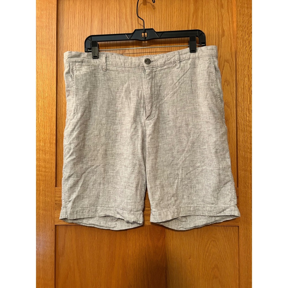 Goodfellow & Co Linden Shorts Mens Size 34 Gray Linen Cotton Blend 8 Inch Inseam